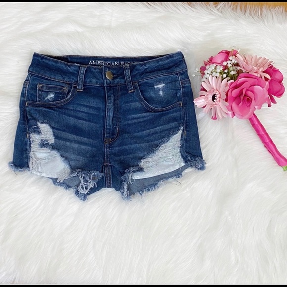 American Eagle Outfitters Pants - American Eagle Hi Rise Shortie Cut Off Shorts 2